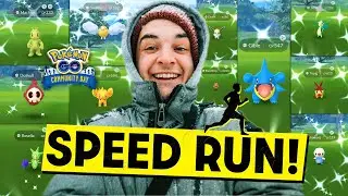 I Speed Run *POKEMON GO* Community Day! (In a Snow Storm)