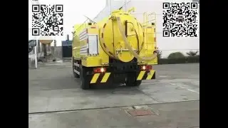 Combined jet vacuum truck  plumbing job site