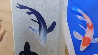 Airbrushing Koi Fish real time