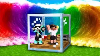 RAINBOW TSUNAMI vs DOOMSDAY GLASS BUNKER in Minecraft!