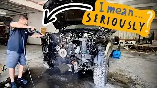 🔥 Totaled Fire Damage 6.7 Cummins Gets Messy 🧼 Part 2