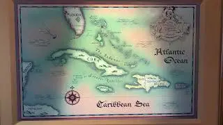 Caribbean Map Artwork on the Disney Dream Cruise Ship