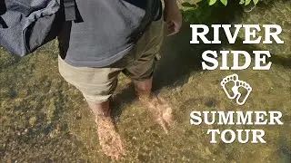 summer barefoot excursion to the riverside springs