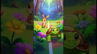 Smart Rabbit and Lazy Tortoise 🐇🐢 | Kids Moral Story #Shorts