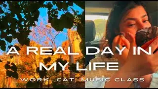 A Calm Real Day In My Life🍂 - Work routine👩🏽‍💼  , Cat moments🐈 & Online Musice class🎵