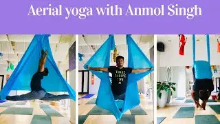 Aerial yoga unique posture with Anmol Singh