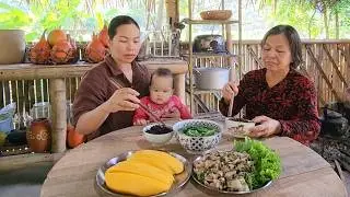 Cooking a Simple Lunch - Brown Rice & Stir-Fried Pork with Scallions - Bich Thi Family