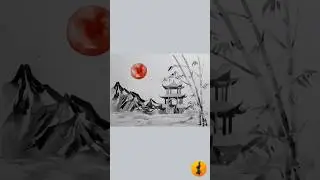 Japanese landscape painting #shorts#art#viral