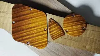 Curly maple truss rod cover and 594 backplates dyed in PRS Private Stock-style McCarty Glow