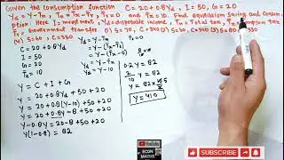 Finding Equilibrium level of savings and consumption from a given Income Model