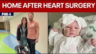 FOX 4's Shannon Murray and baby Stella head home from the hospital after surgery