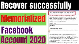 How to Recover Memorialize Disable Facebook Account | How to Open memorialize Facebook Account |