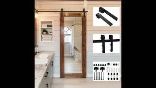 Classic Flat Track Sliding Barn Door Hardware Kit for Single/Double Door CCJH