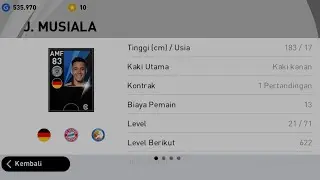 Scout Combination 100% Silver Ball || J. Musiala || PES 2021 Mobile