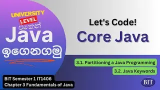 Fundamentals of Java : 3.1|3.2   Partitioning a Java Program & Java Keywords