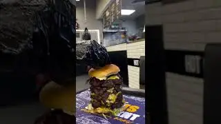 Can you finish this 10-patty burger?