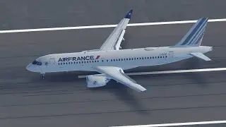 Air France Airbus A220-300 landing AMS/EHAM RWY 36R (Infinite Flight)