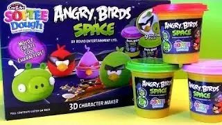 SOFTEE Dough Angry Birds Space 3D Character Maker Playset Lazer Bird, Super Red Bird Space Pig