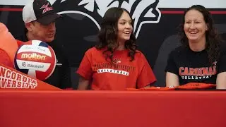 Watch Whitehall volleyball player Kayla Mulder sign with Concordia University and get her reaction