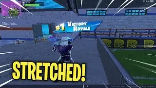 Playing Fortnite Mobile STRETCHED // GALAXY Skin Gameplay // Tips + Tricks