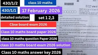 cbse class 10 maths board question paper 2026 | set 1 | solution link | answer key 2026