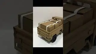 How I made RC mini truck with cardboard at home #diy #cardboard #homemade #craft