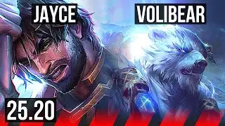 JAYCE vs VOLIBEAR (TOP) | 16/1/8, 10 solo kills, Legendary, 500+ games | EUW Master | 25.20