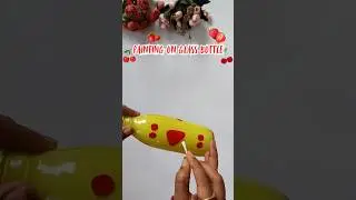 DIY Glass Bottle Painting Tutorial 🍒🍓 | DIY Bottle Fruit Drawing #shorts #bottlepainting  #bottleart