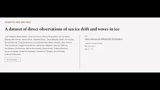 A dataset of direct observations of sea ice drift and waves in ice | RTCL.TV
