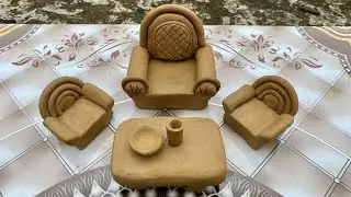 DIY sofa set । Handcrafted furniture with clay