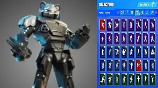 🔥 MECHA TEAM SHADOW SKIN SHOWCASE WITH ALL FORTNITE DANCES & EMOTES 😱