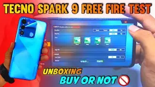 Tecno Spark 9 Free Fire Test || Tecno spark 9 Free Fire Gameplay + Heating + Battery 🔋 Drain Test