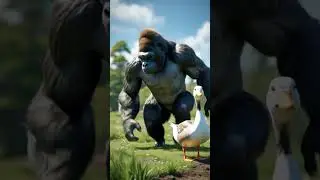 Gorilla-Goose: Sunny Field Friendship & Winged Primate Power!