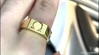 Yanom Omega Signet Ring, Mens Ring, Gentleman's Ring, 18k Yellow Gold Ring, 2021-075