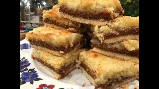 Cuadrados de coco y dulce de leche