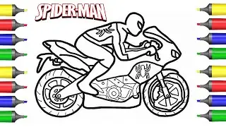Spiderman Motorcycle Coloring Pages/Superheroes Motorbike/ Bike Coloring/ Music [NCS] /
