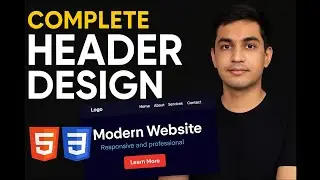 Complete Responsive Website Header by using HTML and CSS