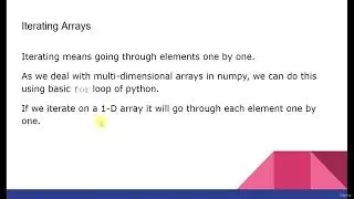Lecture #6: Iterating Numpy Arrays
