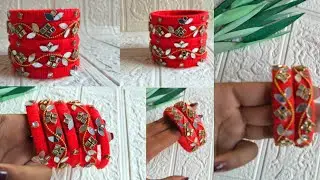 DIY Designer woolen Thread Bangles with Mirror Work😍/ Latest mirror work kangan making at home✨