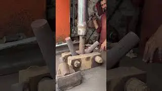 Iron Rod Bending Into U Shape With Hydraulic Press Machine #iron #bending