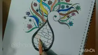 Colouring one of my designs/ Design with small flowers/Colorful mosaic pattern