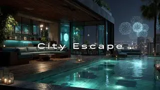 Focus Music for Deep Work ~ Ambient Chillout & Downtempo Study Beats ~ Night Rooftop View