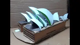Miniature Handmade Card Sheet Sydney Opera House Model