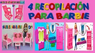MANUALIDADES PARA BARBIE DIY - COMO HACER MUEBLES PARA MUÑECAS BARBIE  SANTIAGO Y SUS IDEAS