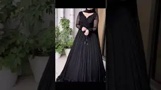 black long frock designing idea -simple frock 👗 ideas for wedding #trendingvideo #viralshorts_ 2023