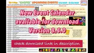 Township: New Upcoming Events Calendar 7/5/221 - 8/23/2021
