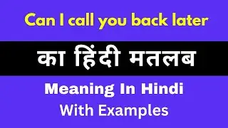 Can I call you back later Meaning in Hindi/Can I call you back later का अर्थ या मतलब क्या होता है