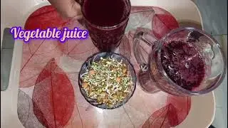 healthy juice / carrot, beetroot juice / sprouts / vegetables juice / chia seeds