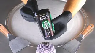ASMR - how to make Coffee to Chocolate Ice Cream with STARBUCKS Chocolate & Coffee - Ice Cream Rolls