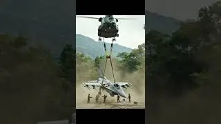 Military Helicopter Extracts Fighter Jet from Jungle Crash Site